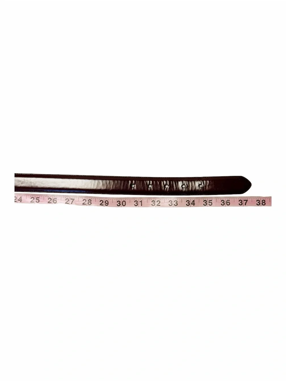 Coach Men's Deep Burgundy Leather Belt with Gold-Tone Buckle